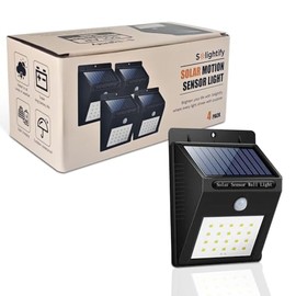(4 Pack) Outdoor PIR Motion Sensor Solar Security Lights | Waterproof Garden Wall Lamps