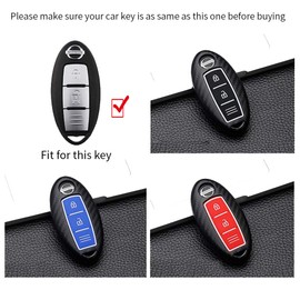 ontto 3-Button Car Key Case Cover for Nissan 370Z Qashqai Juke Micra X-Trail Altima Note Murano Key Case Key Case ABS Plastic Key Case Bag Remote Control Black A