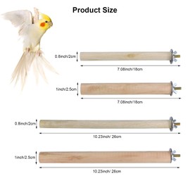 3PCS Bird Wood Perch Stick Stand Beak Paw Grinding Chew cage Accessories for Parrot Parakeet Cockatiel Lovebird Conure Cockatoo