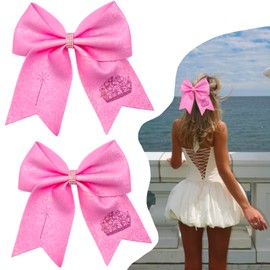 2Pcs Green & Pink Hair Bows – Witch Hair Accessories, Witch Merch Gifts for Women, Inspired Clips for Musical Fans & Costume Parties (Pink)