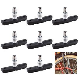 Set of 8 Bicycle Brake Pads, V Brake Pads, 70 mm, Bicycle Brake Pads, Brake Shoes, Bicycle Brake Shoes, Brake Pads Set for Mountain Bikes and City Bikes, Black