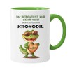 Personalisierte lustige Krokodil-Tasse, beidseitig Bedruckt - Kaffeetasse - lustig -
