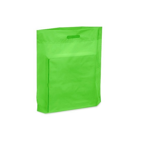888 Display USA, Inc - 50 Qty Simple Lime Green 20" x 20" Patch Handle Plastic Tote Bags - for Merchandise/Store Supply/Gorcery/Clothing