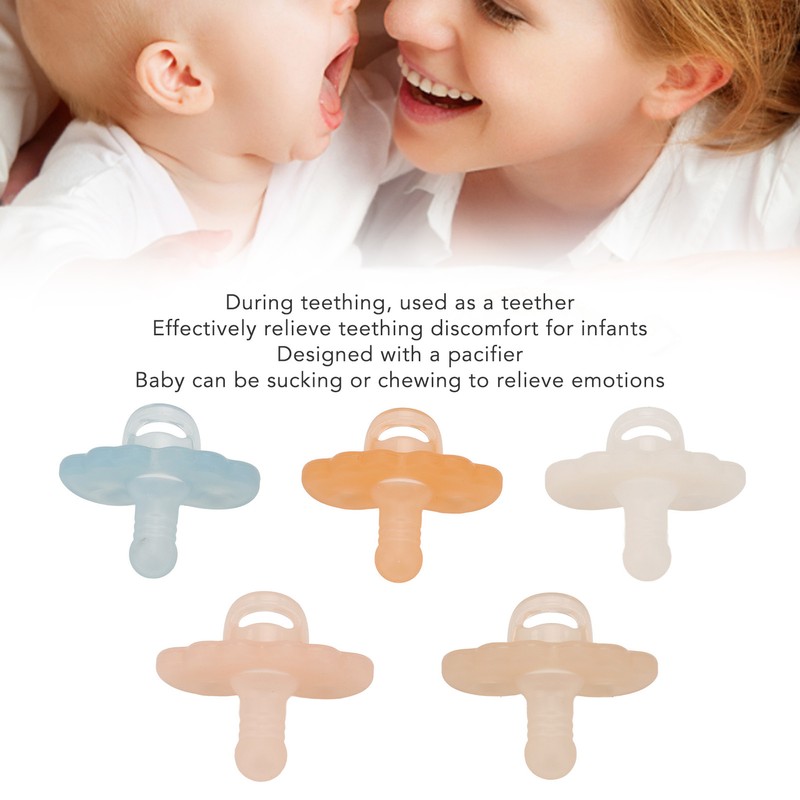 Silicone Baby Pacifier Bite Resistant Teething Discomfort Relief Washable Silicone