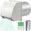 6 Inch Hooded Wall Vent with Damper&Screen, Wall Exhaust Vent