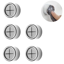 JEOPKO 5Pcs Tea Towel Holders, Towel Hooks, Tea Towel Holders for Kitchens, Towel Hooks, Round Wall Mounted Tea Towel Push in Suction Hand Towel Holder for Bathroom, for Bathroom Kitchen(Silver)