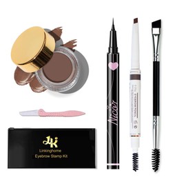 Upgraded Eyebrow Pencil Kit for Eyebrows Makeup, Waterproof Eyebrow Eyeliner, Eyebrow Pomade, Long-Lasting Brow Definer, Dual-ended Eyebrow Brush and Eyebrow Razor for Perfect Bushy Eyebrow