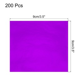 MECCANIXITY 200 Pcs Gold Leaf Sheets 3.5" x 3.5" Imitation Gold Foil Sheets for Crafts,Picture Frames,Sculpture,Nails and DIY Arts Decoration,Purple