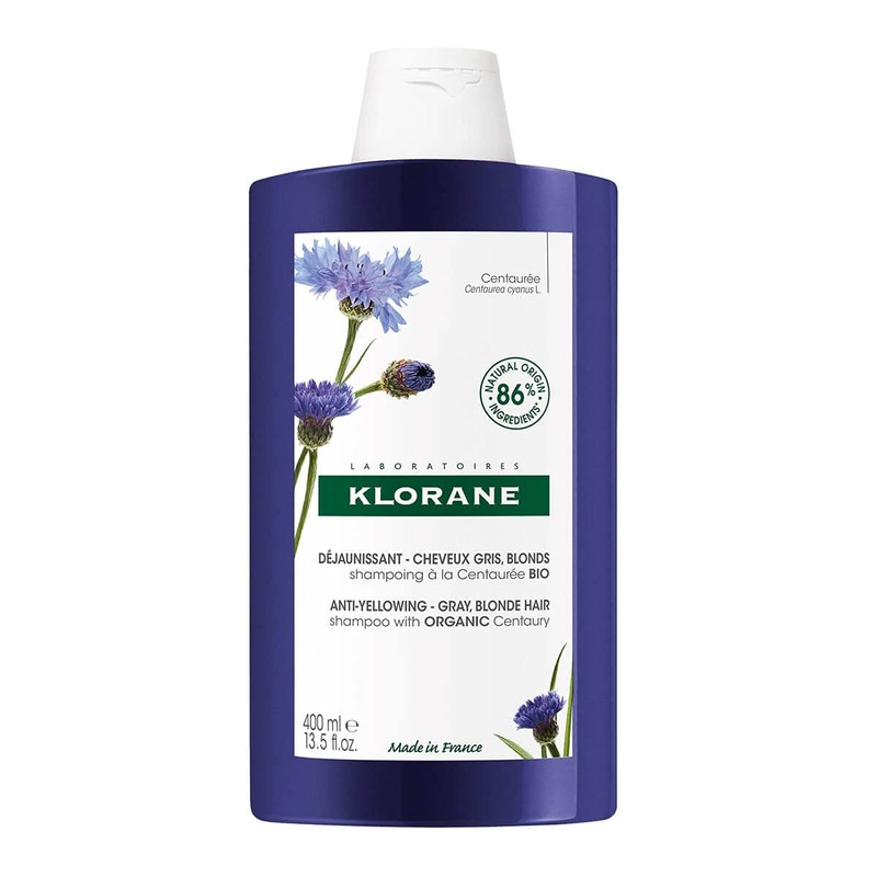 Champú Klorane anti amarilleo con Centaury para cabello rubio, blanco,