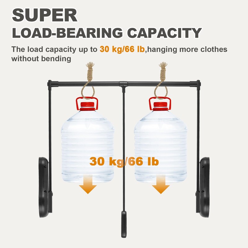 YJINGRUI Pull Down Closet Rod, 120° Pull-down Wardrobe Hanger with