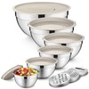 Stainless Steel Mixing Bowl Set of 6, P&P CHEF Nesting
