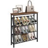 CHOEZON Shoe Rack, 4-Tier Slanted Shoe Storage Shelf, Narrow Shoe