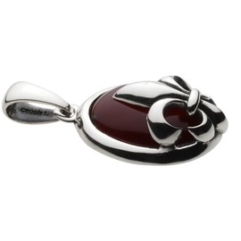 Cenote p0341 Lily Stone Pendant [Silver 925 Silver Accessories], Sterling Silver, Carnelian