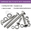 Swpeet 80Pcs 5 Sizes 1/4", 5/16", 3/8", Carriage Bolts Screws