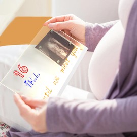 Sonogram Picture Frame, Acrylic Ultrasound Picture Frame with Light and 7 Colors Pen, DIY Countdown Weeks Feature, Mom to Be Gift, Keepsake for Expecting Parents