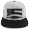 Trendy Apparel Shop Oversized USA Flag Embroidered Structured Flatbill Snapback