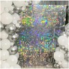 Maytopia Iridescent Silver Shimmer Wall Backdrop Sequin Wall Panels Photo