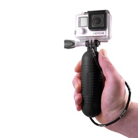 iSHOXS Aqua Handle, hand tripod for fatigue-free filming, ideal for water use. NOW WITH STYROPOR INTERIORS, UNSINKABLE EVEN WITH ATTACHED GOPRO - black