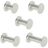100 Sets Chicago Screws,Leather Rivets Sets with Five Sizes (Silver)