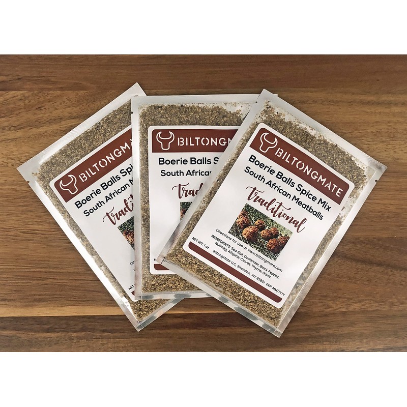 BiltongMate Boerie Balls All Natural Boerewors Spice Mix (3 pack)