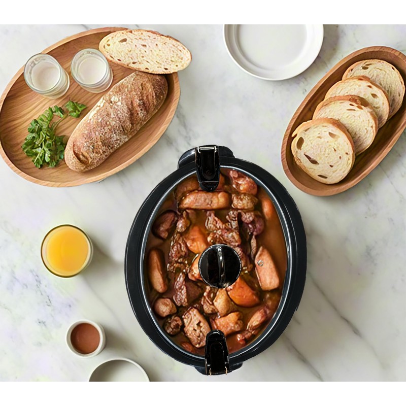 Oval Slow Cooker Lid with Sealing Ring and Buckle Compatible