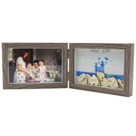 Smiling Art Double Wooden Photo Frame Folding Double Frame