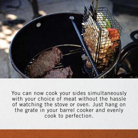 Pit Barrel Cooker Co. Pit Barrel Cooker All Purpose Basket Hanger | Grill Meat and Cook Sides Simultaneously | Barrel Smoker All Purpose Grill Basket | Grill Smaller Veggies, Mushrooms, Sides