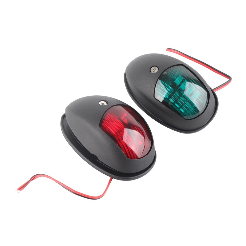 2pcs Waterproof Boat Navigation Light Green Red Marine LED for