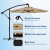 Garvee 10ft Solar Lights Offset Patio Umbrella, Cantilever Umbrella with