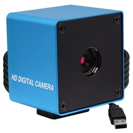 ELP 60degree Autofocus USB Camera with Aluminum Housing for Video Camera CCTV Micro Mini Webcam for Laptop Desktop PC OV5640 UVC USB2.0 Laser Engraver Lightburn Camera(Blue)