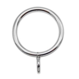 10 pcs 55mm Silver Metal Curtain Rings Chrome Plated Curtain Drapery Pole Rod Rings with Eyelet Loops Hanging Rings Accessories