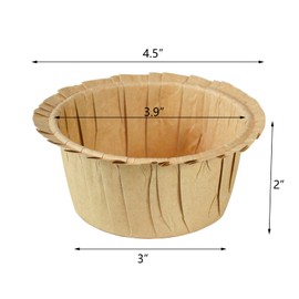 ATRDTO 50pack Paper 4Inch Mini Tart Pans for Baking, Mini Pie Pans, Non-stick, Unbleached, Disposable Quiche Baking Dish, Microwave safe,Oven safe (4")