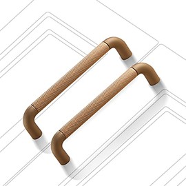Gutuwellea Drawer Pull 2 Pack 5" Cabinet Handles Industrial Style Cabinet Pulls Aluminum Handles Pulls Brown Oxidation Finish with Diamond Pattern (5" Hole Center)