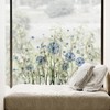 RUCUDIM Blue Dandelion Window Sticker, Butterfly Window Sticker, Flowers, Double-Sided