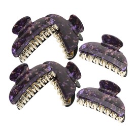 PACKOVE 6pcs Acrylic Floral Pattern Hair Claw Clips Multicolored Set with Strong Hold for Women for Daily Styling and Special Occasions