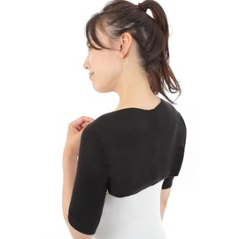 肩 あたためサポーター 心地良い素材 二の腕も保温 肩温めグッズ 肩ウォーマー 肩冷え防止 [Rela Kino] (type05ブラック)