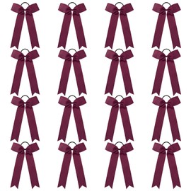 DEEKA DEEKA 16 PCS Maroon Collegiate Style Cheer Bows for Girls Teens Softball Cheerleader Sports