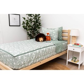 Beddy's Fantasy Woodland Girls Durable Zipper Bedding for Kids, Bed in a Bag, Green Sheets & Comforter with Animal & Woods Design, Includes Pillowcase & Pillow Sham Easy to Make & Wash
