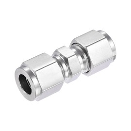 sourcing map Compression Tube Fitting 3/8" Tube OD x 3/8" Tube OD Straight Coupling Adapter 316 Stainless Steel