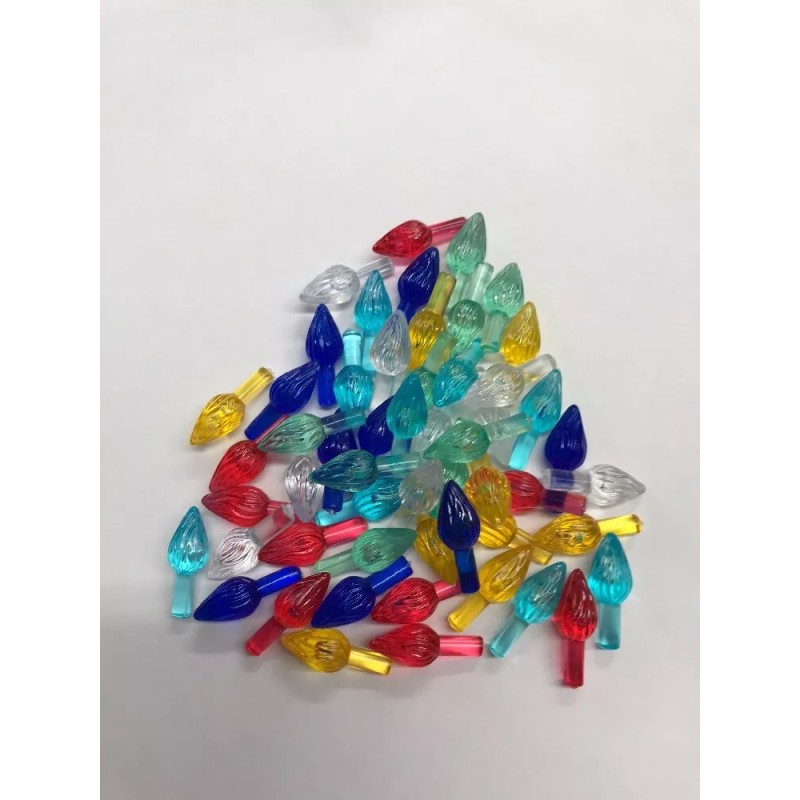 60 Medium Twist Bulbs w/Star Vintage Ceramic Christmas Tree Replacement