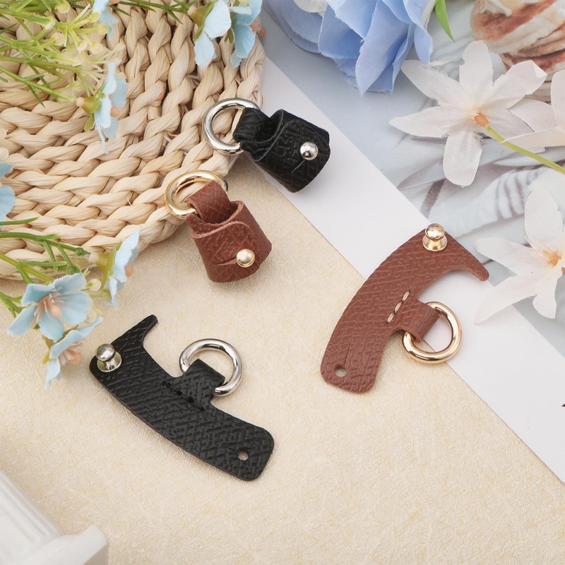 CHGCRAFT 2 Pairs 2 Colours Leather Unadulterated Bag D Ring