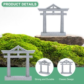 M METERXITY 3" H Miniature Torii Gate Ornaments with Plaque, Mini Chinese Gate Models Decorative Japanese Sandstone Tiny Home Landscape Accessories for Aquarium/Fish Tank/Garden Decor