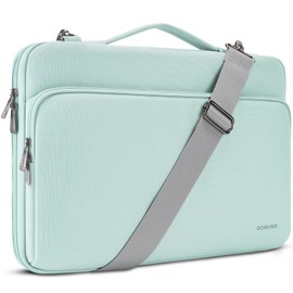 DOMISO 14 Inch Laptop Case Waterproof Shockproof Notebook Sleeve Case Shoulder Bag Protective Case for 14 Inch HP Pavilion Envy/Dell/ThinkPad IdeaPad/ASUS Vivobook, Mint Green
