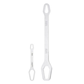HARFINGTON 2pcs 3-17mm 8-22mm Double-ended Multifunctional Universal Torx Wrench 0.2" 0.3" Thick Galvanized Self-Tightening Adjustable Ratchet Wrenches, Silver