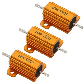 ETOPARS 3 Pcs 10W 15 Ohm 5% Aluminium Casing Wirewound Resistor Load Resistors Tap Resistor Chassis Mounting Wirewound Golden Housing Resistor