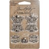Tim Holtz Idea-ology Hinges, 4 Hinges and 16 Fasteners, Antique