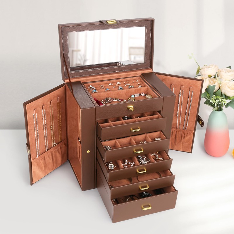 Kendal Extra Large Jewelry Box Jewelry Case PU Leather 6