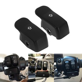 HDBUBALUS Turn Signal Extension Cap Turn Signal Switch Button Cover for Harley Softail Breakout Black