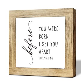 Before You Were Born I Set You Apart Sign, Jeremiah 1:5 Sign, Nursery Bible Verse Art Decoration, Bible verse Wood Tabletop Signs, Christian Home Decor, Cheer Up Gift