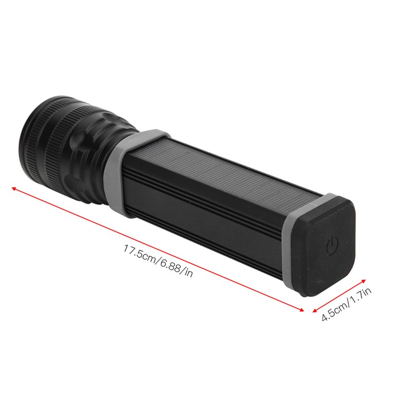 Multi Function Solar Rechargeable Flashlight LED Outdoor Aluminium Alloy Emergency